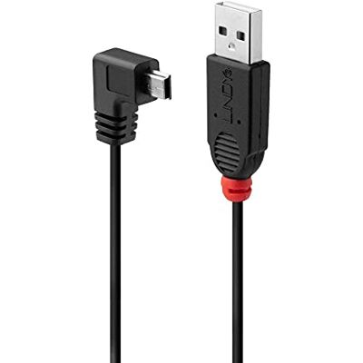 LINDY 31971 USB 2. 0 Kabel typ A konektor / Mini-B 90° úhlový 1m LINDY 31971 USB 2. 0 Kabel typ A konektor / Mini-B 90° úhlový 1m
