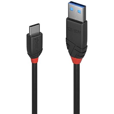 LINDY 36914 0. 15m USB 3. 1 Typ C na A kabel, Black Line LINDY 36914 0. 15m USB 3. 1 Typ C na A kabel, Black Line