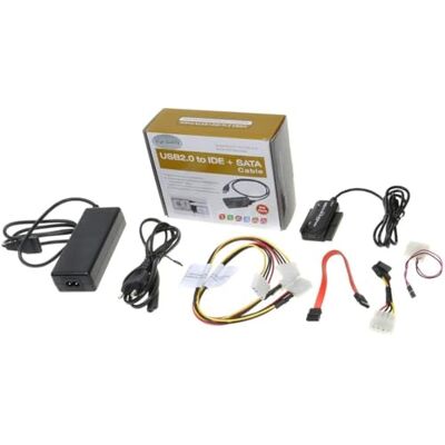 PremiumCord USB 2.0 na IDE + SATA adaptér s kabely a síťovým zdrojem, červená/zelená LED, podporuje USB 2.0 High Speed, SATA, SATA II, IDE, IDE 44-Pin, ku2ides PremiumCord USB 2.0 na IDE + SATA adaptér s kabely a síťovým zdrojem, červená/zelená LED, podporuje USB 2.0 High Speed, SATA, SATA II, IDE, IDE 44-Pin, ku2ides