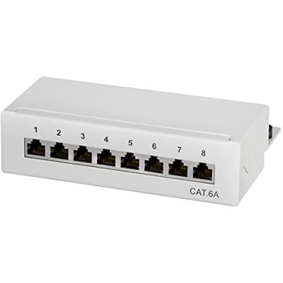 LogiLink Professional Cat.6A (500 MHz) Patchpanel rozvaděč, stůl/zeď/desktop, STP (stíněný) 8 portů (RJ45) LogiLink Professional Cat.6A (500 MHz) Patchpanel rozvaděč, stůl/zeď/desktop, STP (stíněný) 8 portů (RJ45)