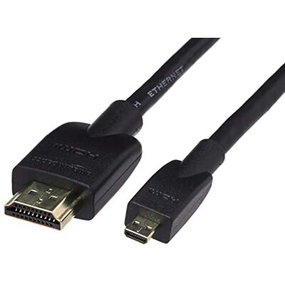Amazon Basics Micro HDMI to HDMI Display Cable, 18Gbps High-Speed, 4K@60Hz, 2160p, 48-Bit Color, Ethernet Ready, 6 Foot, Black Amazon Basics Micro HDMI to HDMI Display Cable, 18Gbps High-Speed, 4K@60Hz, 2160p, 48-Bit Color, Ethernet Ready, 6 Foot, Black