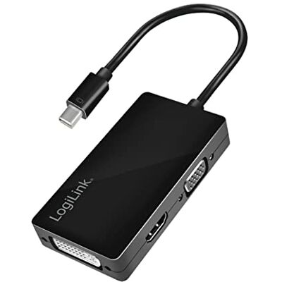 LogiLink CV0110 4K Mini DisplayPort na DVI/HDMI/VGA adaptér černý LogiLink CV0110 4K Mini DisplayPort na DVI/HDMI/VGA adaptér černý