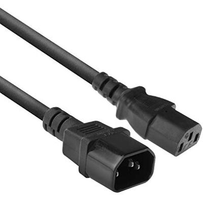 ACT Kabel pro studené spotřebiče 10 m, C13 k C14 kabel pro studené spotřebiče prodlužovací kabel, IEC konektor ke zdířce 3 pin AK5122 černý ACT Kabel pro studené spotřebiče 10 m, C13 k C14 kabel pro studené spotřebiče prodlužovací kabel, IEC konektor ke zdířce 3 pin AK5122 černý