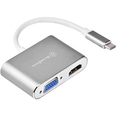 Silverstone SST-EP16C adaptér USB typ C na VGA a HDMI; HDMI podporuje 4Kx2K@30Hz, VGA podporuje 1920x1200@120Hz, zobrazení na dvojité obrazovce Silverstone SST-EP16C adaptér USB typ C na VGA a HDMI; HDMI podporuje 4Kx2K@30Hz, VGA podporuje 1920x1200@120Hz, zobrazení na dvojité obrazovce