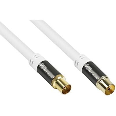 Good Connections GC-M2045 SmartFLEX TV anténní kabel, 5 m, IEC/Koax konektor na zdířku, 4násobně stíněný/120dB/75 Ohm, pozlacené přípojky, bílý Good Connections GC-M2045 SmartFLEX TV anténní kabel, 5 m, IEC/Koax konektor na zdířku, 4násobně stíněný/120dB/75 Ohm, pozlacené přípojky, bílý
