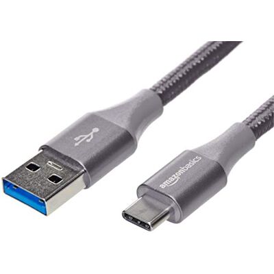 Amazon Basics USB-C na USB-A 3.1 Gen 1 rychlonabíjecí kabel, pletený nylonový kabel, 5 Gbit/s High-Speed pro Apple iPhone 16/15, iPad, Samsung Galaxy, tablety, laptopy, 1,8 m, tmavě šedá Amazon Basics USB-C na USB-A 3.1 Gen 1 rychlonabíjecí kabel, pletený nylonový kabel, 5 Gbit/s High-Speed pro Apple iPhone 16/15, iPad, Samsung Galaxy, tablety, laptopy, 1,8 m, tmavě šedá