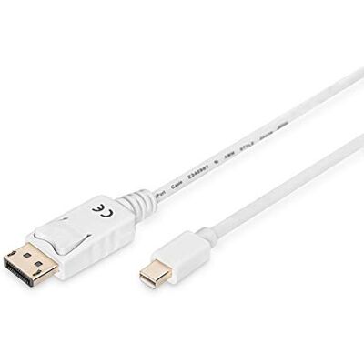 Digitus DisplayPort připojovací kabel, mini DP DP St/St, 3,0 m, m/zamykání, kompatibilní DP 1.1a, we Digitus DisplayPort připojovací kabel, mini DP DP St/St, 3,0 m, m/zamykání, kompatibilní DP 1.1a, we
