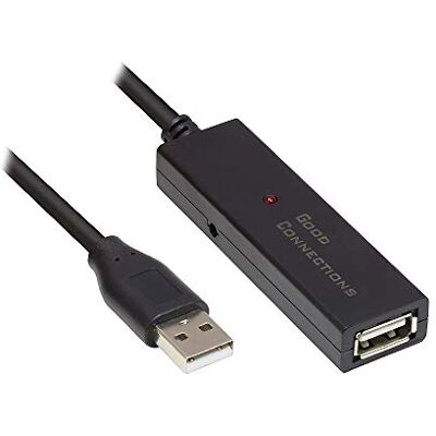 Good Connections AKTIVES USB 2.0 prodlužovací kabel – 15 m – konektor A do zdířky A – měděný vodič/CU – napájecí konektor pro zařízení hladovějící proud – opakovací kabel se zesílením signálu – černý Good Connections AKTIVES USB 2.0 prodlužovací kabel – 15 m – konektor A do zdířky A – měděný vodič/CU – napájecí konektor pro zařízení hladovějící proud – opakovací kabel se zesílením signálu – černý