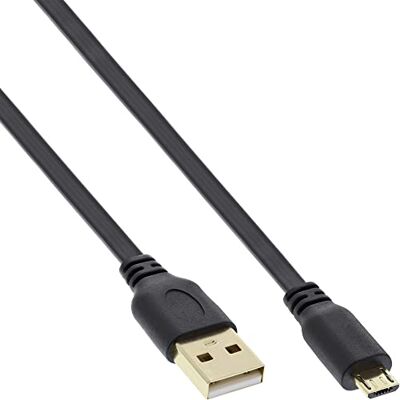 InLine 31705F Micro USB 2. 0 plochý kabel, USB-A konektor na Micro-B konektor, 0,5 m InLine 31705F Micro USB 2. 0 plochý kabel, USB-A konektor na Micro-B konektor, 0,5 m