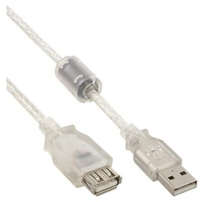 InLine 34618Q USB 2.0 prodloužení, konektor / zdířka, typ A, transparentní, s feritovým jádrem, 2 m InLine 34618Q USB 2.0 prodloužení, konektor / zdířka, typ A, transparentní, s feritovým jádrem, 2 m