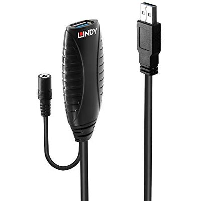 LINDY 43099 USB 3. 0 kabel, 15m černý LINDY 43099 USB 3. 0 kabel, 15m černý