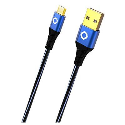 OEHLBACH USB Plus Micro USB kabel pro Android USB typ A 2.0 na MicroB plášť z PVC OFC, modrý/černý 50 cm OEHLBACH USB Plus Micro USB kabel pro Android USB typ A 2.0 na MicroB plášť z PVC OFC, modrý/černý 50 cm