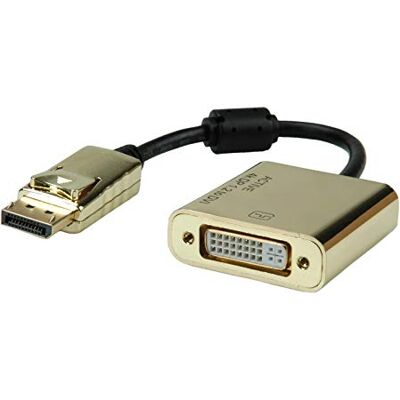 ROLINE GOLD 4K DisplayPort DVI adaptér, aktivní, v1.2, DP ST DVI BU, 0,15 m ROLINE GOLD 4K DisplayPort DVI adaptér, aktivní, v1.2, DP ST DVI BU, 0,15 m