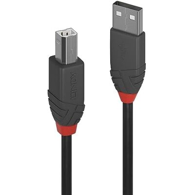 LINDY 36675 5m USB 2. 0 typ A na B kabel, Anthra Line antracit LINDY 36675 5m USB 2. 0 typ A na B kabel, Anthra Line antracit