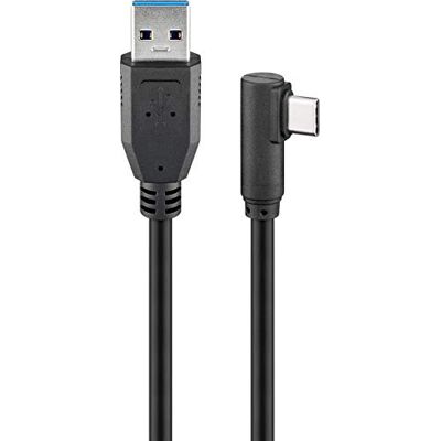 Goobay USB 3.0 na USB-C kabel, 90° úhlový konektor, 5 Gbit/s, 15 W, 1,5 m, černý Goobay USB 3.0 na USB-C kabel, 90° úhlový konektor, 5 Gbit/s, 15 W, 1,5 m, černý