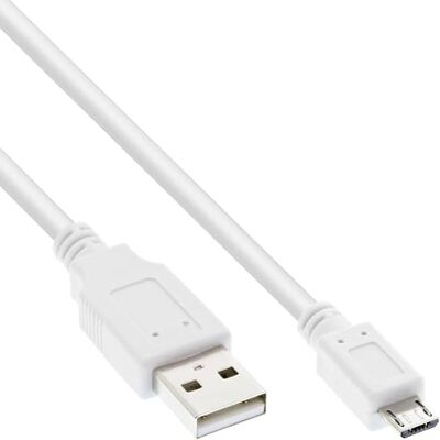 InLine 31720W Micro-USB 2. 0 kabel, USB-A konektor na Micro-B konektor, bílý, 2 m InLine 31720W Micro-USB 2. 0 kabel, USB-A konektor na Micro-B konektor, bílý, 2 m