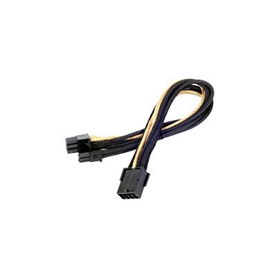 Silverstone SST-PP07-PCIBG – prodlužovací kabel síťového zdroje 25 cm 8pin na PCI-E 6+2pin, černý/zlatý Silverstone SST-PP07-PCIBG – prodlužovací kabel síťového zdroje 25 cm 8pin na PCI-E 6+2pin, černý/zlatý