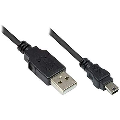 Good Connections Připojovací kabel USB 2. 0 konektor A na konektor Mini B 5-pin, černý, 5 m Good Connections Připojovací kabel USB 2. 0 konektor A na konektor Mini B 5-pin, černý, 5 m