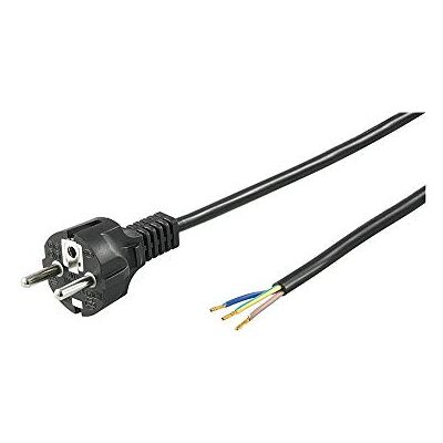 Goobay 94701 Napájecí kabel s otevřenými konci kabelu a lisovanými dutinkami / rovná zástrčka s ochranným kontaktem / univerzální síťový kabel / černý / 2 m Goobay 94701 Napájecí kabel s otevřenými konci kabelu a lisovanými dutinkami / rovná zástrčka s ochranným kontaktem / univerzální síťový kabel / černý / 2 m