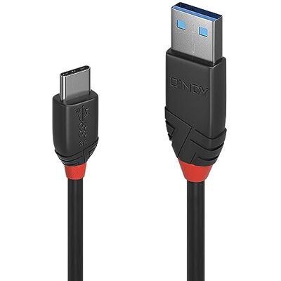 LINDY 36915 0. 5m USB 3. 1 Typ C na A kabel 3A, Black Line LINDY 36915 0. 5m USB 3. 1 Typ C na A kabel 3A, Black Line
