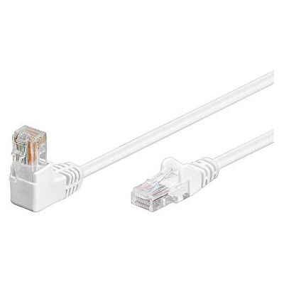 Goobay 94162 CAT 5e jednostranně zkosená síť/ethernet kabel, U/UTP síťový kabel, bílý; vnitřní vodič CCA, 1x RJ45 konektor 90° (8P8C); 0,5 metru, bílá/černá Goobay 94162 CAT 5e jednostranně zkosená síť/ethernet kabel, U/UTP síťový kabel, bílý; vnitřní vodič CCA, 1x RJ45 konektor 90° (8P8C); 0,5 metru, bílá/černá