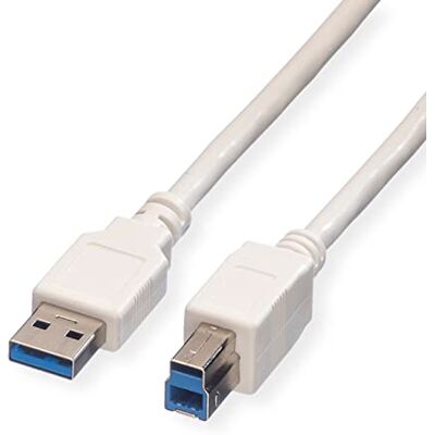 VALUE USB 3. 2 Gen 1 kabel, typ A-B, bílý, 3 m VALUE USB 3. 2 Gen 1 kabel, typ A-B, bílý, 3 m