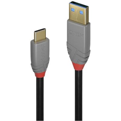 LINDY 36910 0,5 m USB 3.1 typ C na A kabel, 5A PD, Anthra Line LINDY 36910 0,5 m USB 3.1 typ C na A kabel, 5A PD, Anthra Line