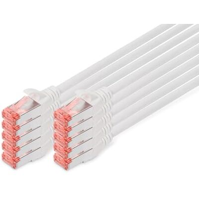 Digitus LAN kabel Cat 6 – 0,5 m – 10 kusů – nádobí S/FTP – šedý Digitus LAN kabel Cat 6 – 0,5 m – 10 kusů – nádobí S/FTP – šedý