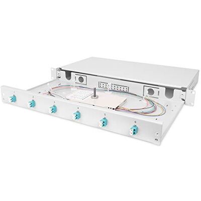 Digitus LWL Spleißbox 6 Kupplungen LC OM3 1HE 19-Zoll Multi-Mode Simplex Mit Spleiß-Kassette Rack-Einbau Digitus LWL Spleißbox 6 Kupplungen LC OM3 1HE 19-Zoll Multi-Mode Simplex Mit Spleiß-Kassette Rack-Einbau