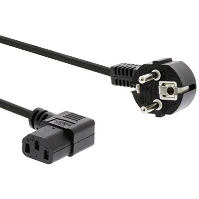 PremiumCord Síťový kabel 230 V 5 m, napájecí kabel s ochranným kontaktem zahnutý na zdířku pro studená zařízení C13 úhlový, IEC 320, PC síťový kabel 3 póly, barva černá PremiumCord Síťový kabel 230 V 5 m, napájecí kabel s ochranným kontaktem zahnutý na zdířku pro studená zařízení C13 úhlový, IEC 320, PC síťový kabel 3 póly, barva černá