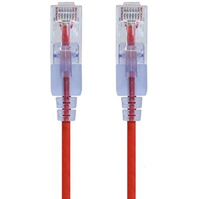 Monoprice 116314 SlimRun Cat6A Ethernet propojovací kabel snagless RJ45 UTP Pure Bare měděný drát 10G 30AWG 0,3m červený balení 10 ks Monoprice 116314 SlimRun Cat6A Ethernet propojovací kabel snagless RJ45 UTP Pure Bare měděný drát 10G 30AWG 0,3m červený balení 10 ks