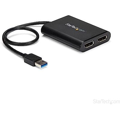 StarTech.com Adaptér USB na Dual DisplayPort 4K 60Hz USB 3.0 (5Gbit/s) USB duální adaptér monitoru certifikovaný DisplayLink (USB32DP24K60) StarTech.com Adaptér USB na Dual DisplayPort 4K 60Hz USB 3.0 (5Gbit/s) USB duální adaptér monitoru certifikovaný DisplayLink (USB32DP24K60)
