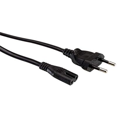ROLINE Síťový kabel Euro plochá zástrčka na C7, 2pólový, černý, 1,8 m ROLINE Síťový kabel Euro plochá zástrčka na C7, 2pólový, černý, 1,8 m