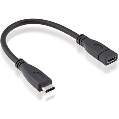 ROLINE USB 3.2 Gen 2 typ C prodlužovací kabel, C-C, ST/BU, černý, 0,15 m ROLINE USB 3.2 Gen 2 typ C prodlužovací kabel, C-C, ST/BU, černý, 0,15 m