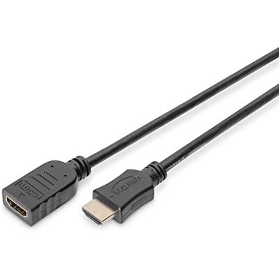 Digitus Prodlužovací kabel HDMI 3,0 m s ethernetovým kanálem Ultra HD 4k/30Hz konektor na zdířku kompatibilní s TV/Beamer/monitorem pozlacené kontakty černý Digitus Prodlužovací kabel HDMI 3,0 m s ethernetovým kanálem Ultra HD 4k/30Hz konektor na zdířku kompatibilní s TV/Beamer/monitorem pozlacené kontakty černý
