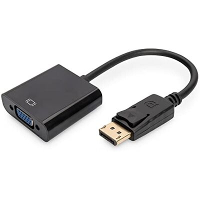 Digitus DisplayPort grafický adaptér, DP na VGA, QXGA 60Hz, 2048 x 1536 pixelů, černý Digitus DisplayPort grafický adaptér, DP na VGA, QXGA 60Hz, 2048 x 1536 pixelů, černý