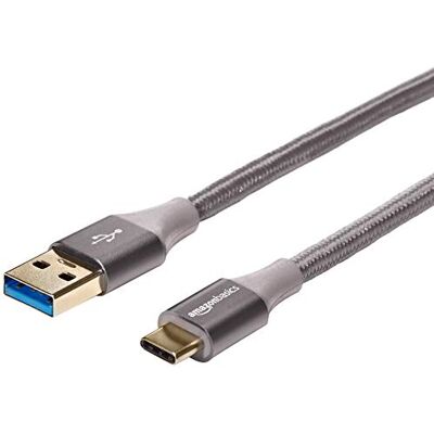 Amazon Basics USB-C na USB-A 3.1 Gen 1 rychlonabíjecí kabel, pletený nylonový kabel, 5 Gbit/s High-Speed pro Apple iPhone 16/15, iPad, Samsung Galaxy, tablety, laptopy, 3 m, tmavě šedá Amazon Basics USB-C na USB-A 3.1 Gen 1 rychlonabíjecí kabel, pletený nylonový kabel, 5 Gbit/s High-Speed pro Apple iPhone 16/15, iPad, Samsung Galaxy, tablety, laptopy, 3 m, tmavě šedá