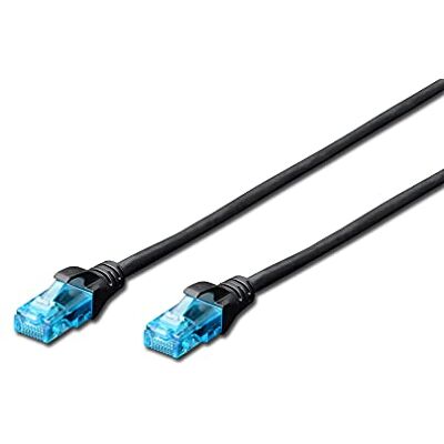 Digitus LAN kabel Cat 5e – 10 m – U/UTP nestíněný – 1 Gbit/s – 100 MHz – CCA síťový kabel s RJ45 – plášť z PVC – AWG 26/7 – kompatibilní s Cat6 a Cat5 – černý Digitus LAN kabel Cat 5e – 10 m – U/UTP nestíněný – 1 Gbit/s – 100 MHz – CCA síťový kabel s RJ45 – plášť z PVC – AWG 26/7 – kompatibilní s Cat6 a Cat5 – černý