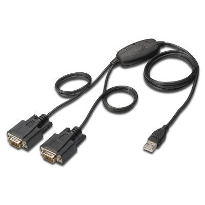 Digitus USB na 2x sériový adaptér konvertor RS232 USB 2. 0 Typ-A na 2x DSUB 9M FTDI čipová sada 1. 5m připojovací kabel Digitus USB na 2x sériový adaptér konvertor RS232 USB 2. 0 Typ-A na 2x DSUB 9M FTDI čipová sada 1. 5m připojovací kabel