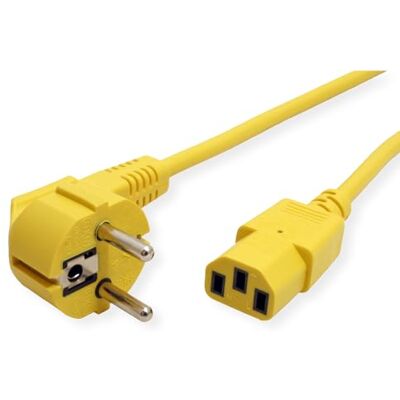 ROLINE Síťový kabel, rovná IEC zásuvka, žlutá, 1,8 m ROLINE Síťový kabel, rovná IEC zásuvka, žlutá, 1,8 m