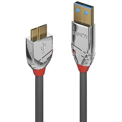 LINDY 36658 2m USB 3.0 Typ A an Micro-B Kabel, Cromo Line, anthrazit LINDY 36658 2m USB 3.0 Typ A an Micro-B Kabel, Cromo Line, anthrazit