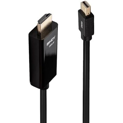 LINDY Mini-DisplayPort na HDMI kabel 4K30 (DP: pasivní) 2 m černý LINDY Mini-DisplayPort na HDMI kabel 4K30 (DP: pasivní) 2 m černý
