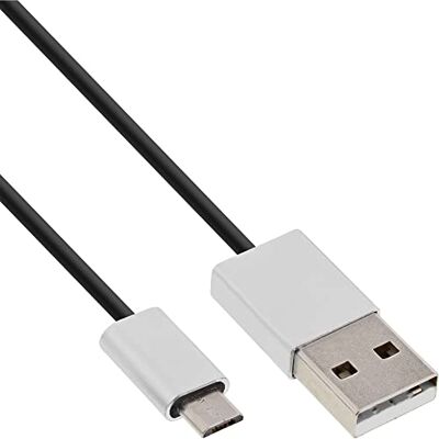 InLine 31720I Micro-USB 2.0 kabel, USB A konektor na Micro-B konektor, černá/hliník, flexibilní, 2 m InLine 31720I Micro-USB 2.0 kabel, USB A konektor na Micro-B konektor, černá/hliník, flexibilní, 2 m