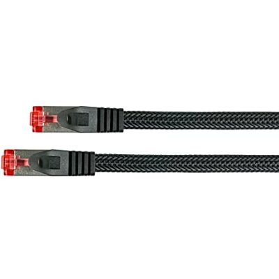 Python Cat.6 RJ45 Ethernet LAN propojovací kabel s ochranou nosního nosu a nylonovým opletením, S/FTP, PiMF, PVC, 250 MHz, OFC, gigabitový (10/100/1000-Base-T Ethernet sítě) – černý, 5 m Python Cat.6 RJ45 Ethernet LAN propojovací kabel s ochranou nosního nosu a nylonovým opletením, S/FTP, PiMF, PVC, 250 MHz, OFC, gigabitový (10/100/1000-Base-T Ethernet sítě) – černý, 5 m