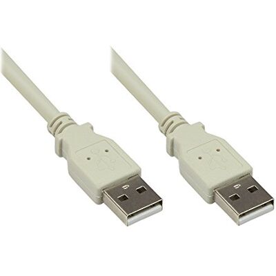 Good Connections Připojovací kabel USB 2.0 konektor A na konektor A fólie a stínění pletiva, měděné žíly (OFC) – vysoká rychlost až 480 Mbit/s – šedá, 3 m Good Connections Připojovací kabel USB 2.0 konektor A na konektor A fólie a stínění pletiva, měděné žíly (OFC) – vysoká rychlost až 480 Mbit/s – šedá, 3 m