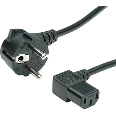 Value Síťový kabel, zahnutá IEC zásuvka, černá, 1,8 m Value Síťový kabel, zahnutá IEC zásuvka, černá, 1,8 m