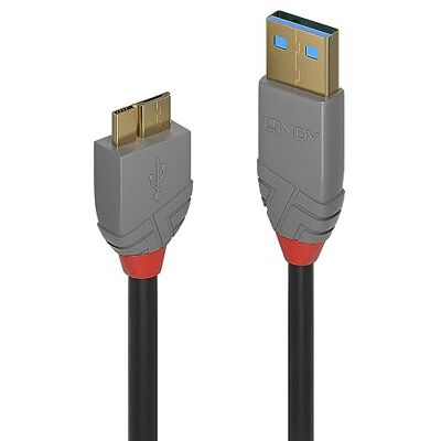 LINDY 36767 2m USB 3. 0 typ A na Micro-B kabel, Anthra Line LINDY 36767 2m USB 3. 0 typ A na Micro-B kabel, Anthra Line