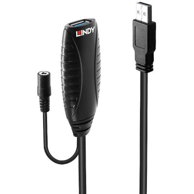 LINDY 43156 10m USB 3.0 aktivní prodloužení, černé LINDY 43156 10m USB 3.0 aktivní prodloužení, černé