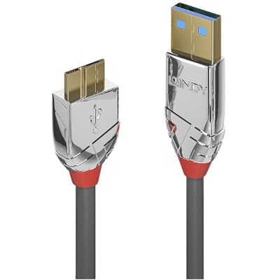 LINDY 36659 3 m USB 3. 0 typ A na kabel Micro-B, Cromo Line, antracit LINDY 36659 3 m USB 3. 0 typ A na kabel Micro-B, Cromo Line, antracit