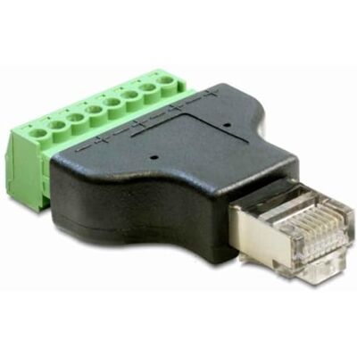 Goobay 76736 Terminal Block 8-pin > Konektor RJ45 (8P8C),, černý Goobay 76736 Terminal Block 8-pin > Konektor RJ45 (8P8C),, černý